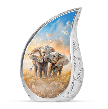 Personalized Elephant Cremation Urn for Men & Women - 10-inch, 200 cu in - Yatskia