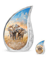Elephant Family Decorative Urns Large Funeral, Ashes Urn For Ashes
