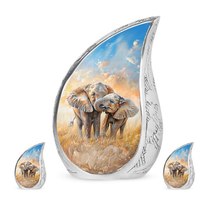 Personalized Elephant Cremation Urn for Men & Women - 10-inch, 200 cu in - Yatskia