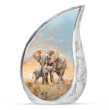 Personalized Elephant Keepsake Urn for Human Ashes - 10-inch, 200 cu in - Yatskia