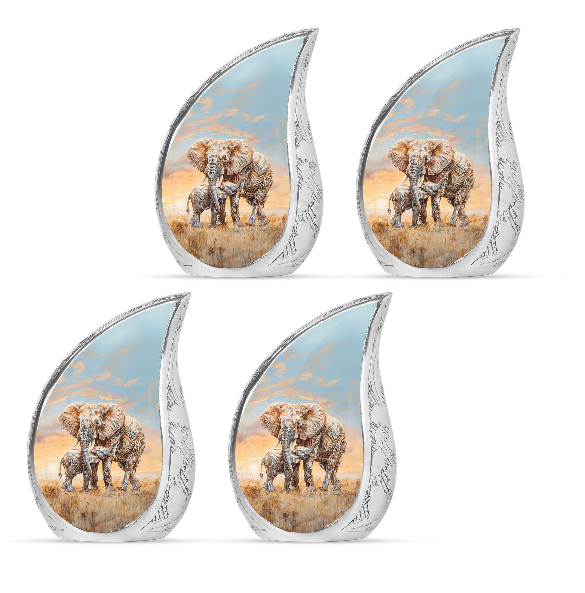 Elephant Family Cremation Urns For Men Funeral, Ashes Cremation Urn