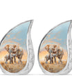 Elephant Family Cremation Urns For Men Funeral, Ashes Cremation Urn