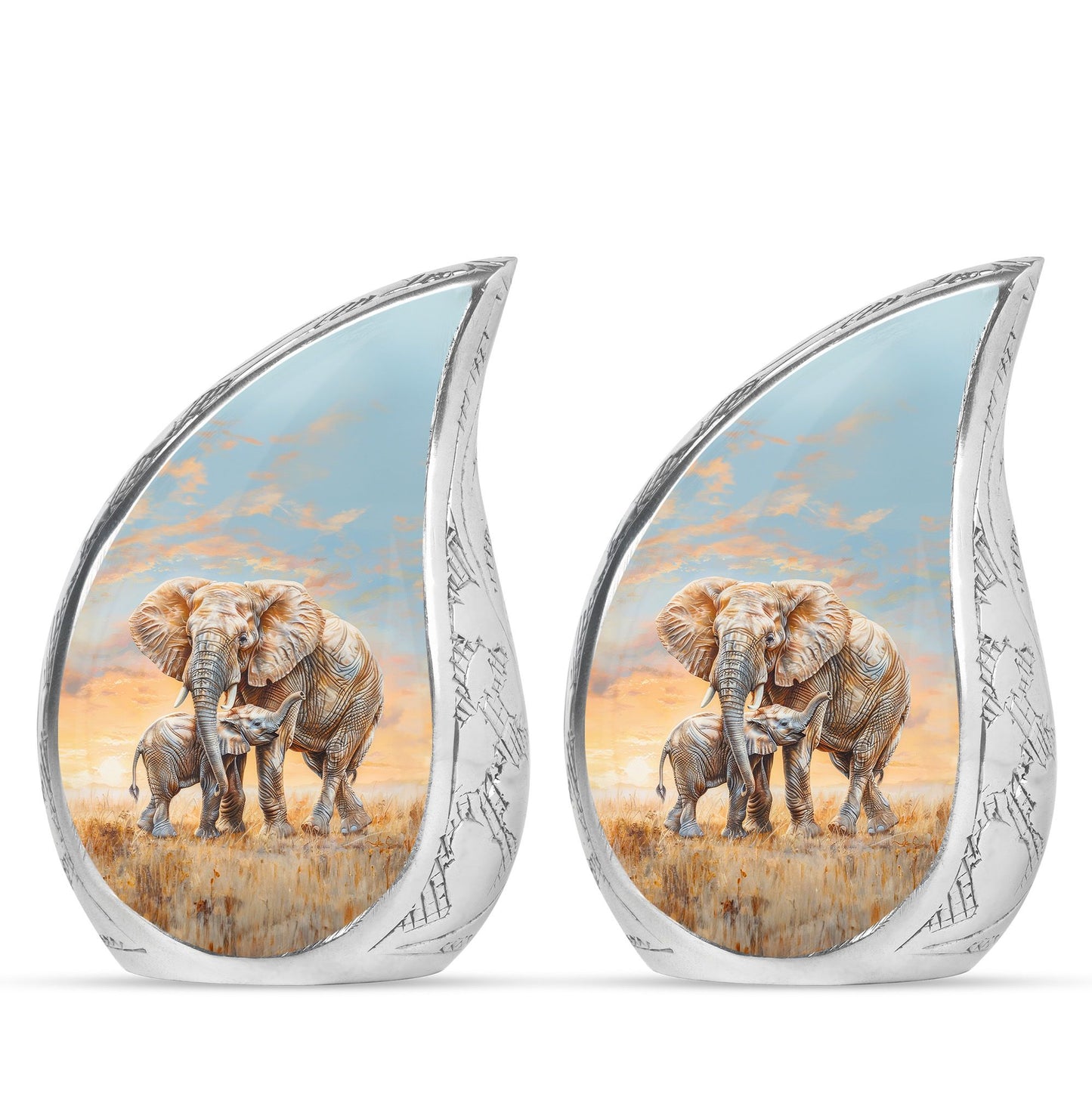 Personalized Elephant Keepsake Urn for Human Ashes - 10-inch, 200 cu in - Yatskia