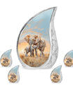 Elephant Family Cremation Urns For Men Funeral, Ashes Cremation Urn