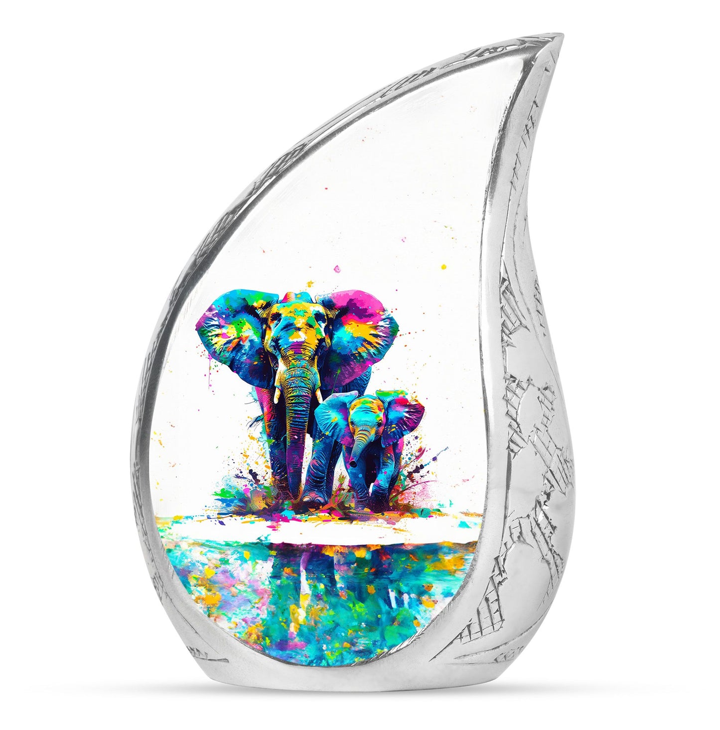 Personalized Elephant Memorial Urn for Mom - 10-inch, 200 cu in - Yatskia
