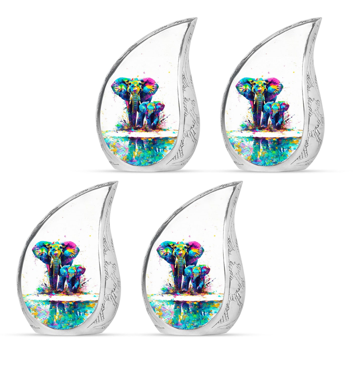 Personalized Elephant Memorial Urn for Mom - 10-inch, 200 cu in - Yatskia