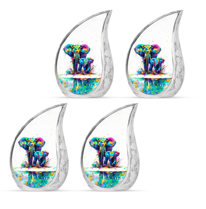 Personalized Elephant Memorial Urn for Mom - 10-inch, 200 cu in - Yatskia