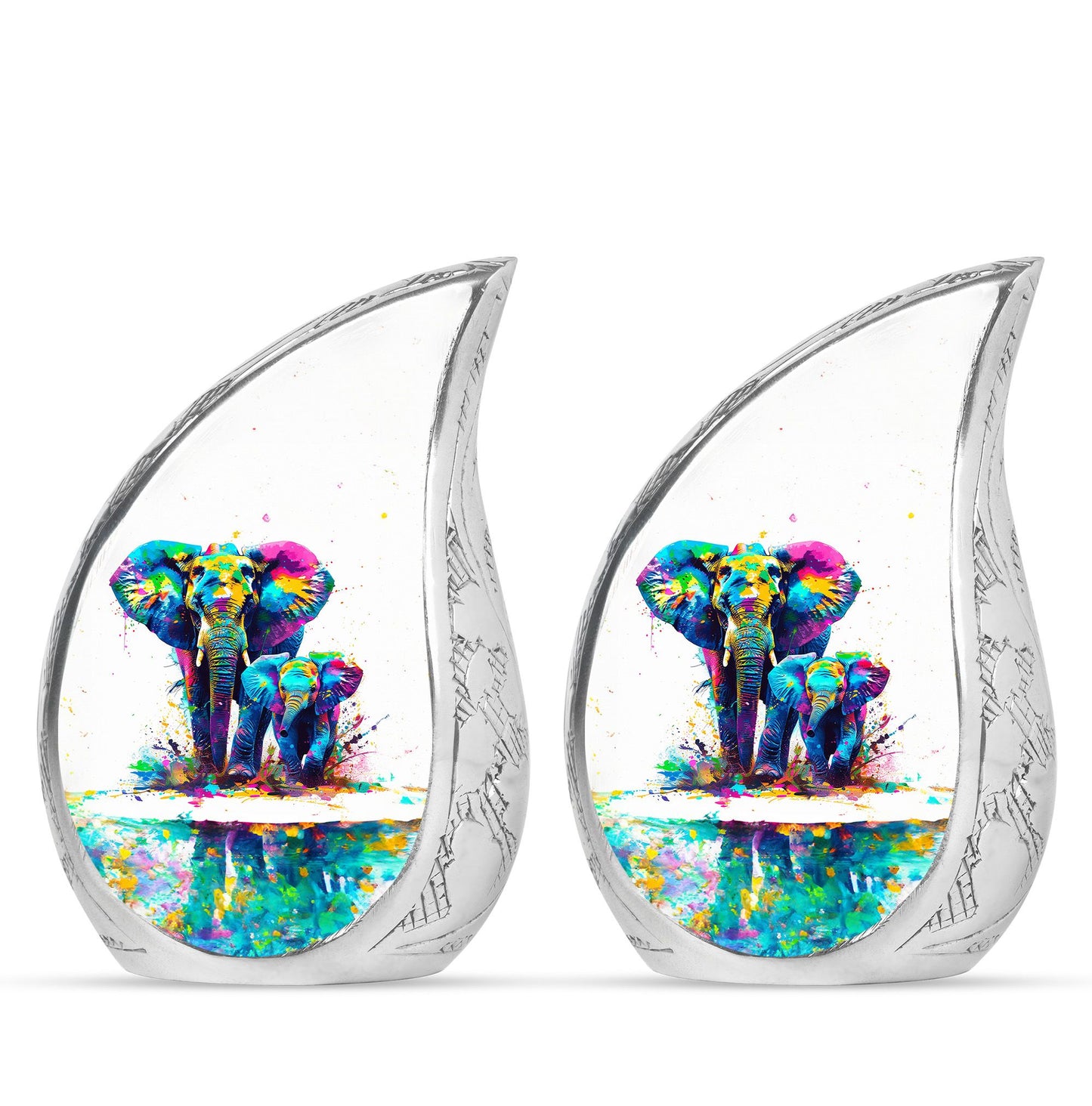 Personalized Elephant Memorial Urn for Mom - 10-inch, 200 cu in - Yatskia