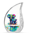 Elephant Family Burial Urn For Adult Ashes Large Funeral, Ashes Urn