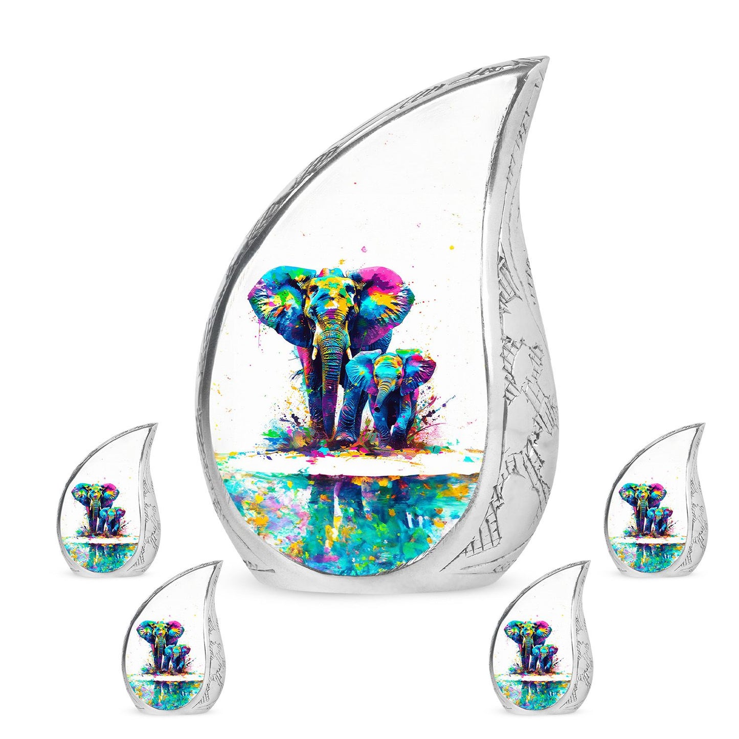 Personalized Elephant Memorial Urn for Mom - 10-inch, 200 cu in - Yatskia