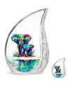 Elephant Family Burial Urn For Adult Ashes Large Funeral, Ashes Urn