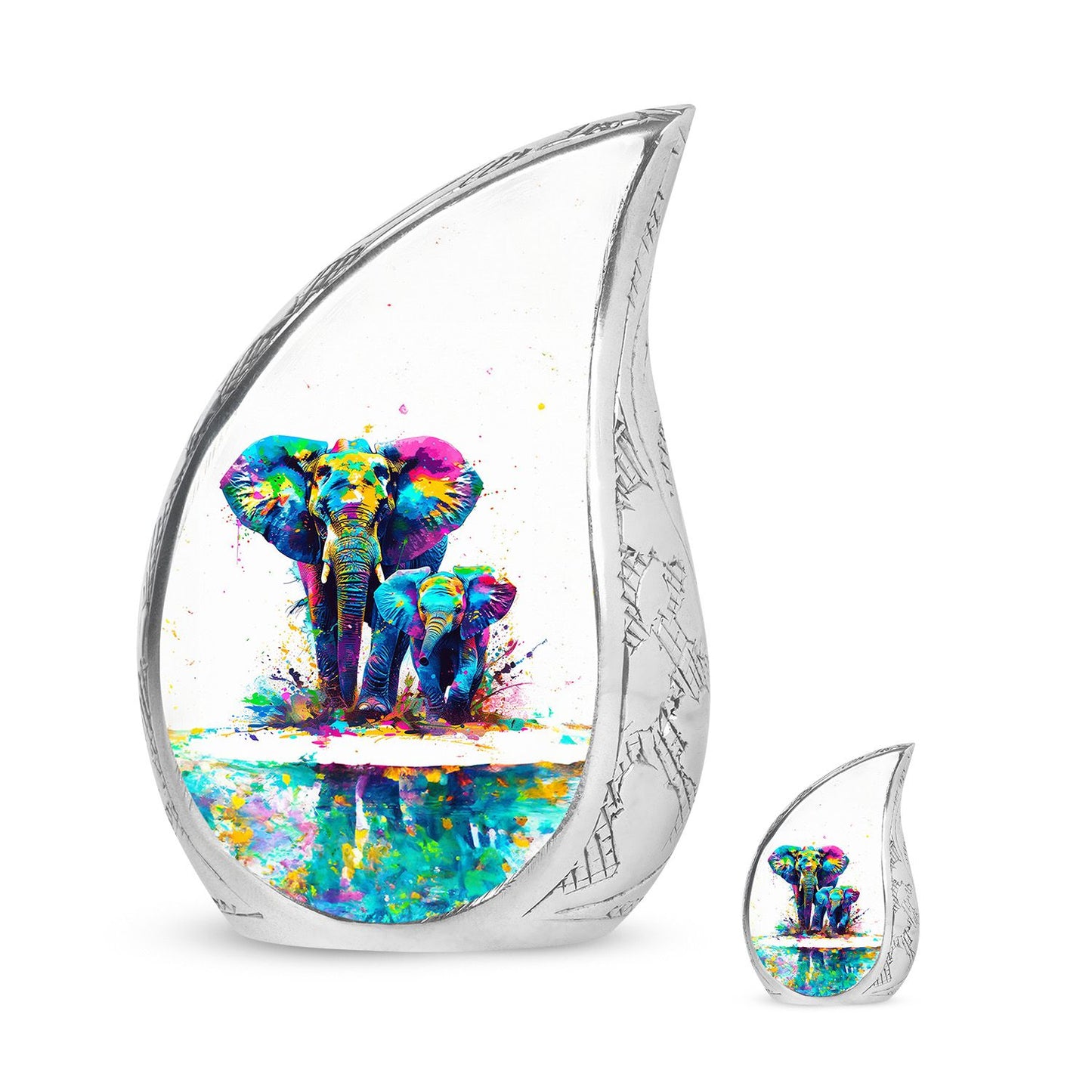 Personalized Elephant Memorial Urn for Mom - 10-inch, 200 cu in - Yatskia