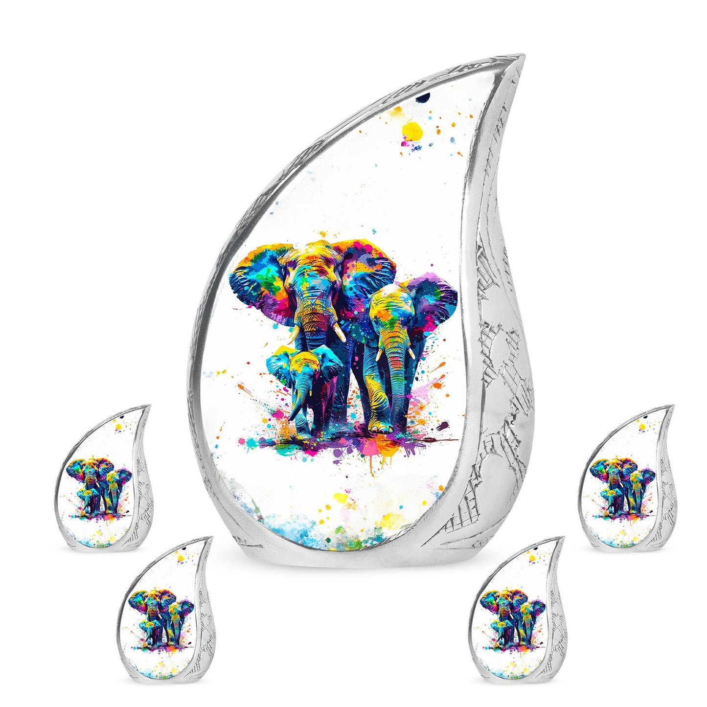 Personalized Elephant Keepsake Urn for Human Ashes - 10-inch, 200 cu in - Yatskia