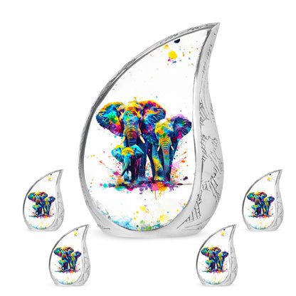 Personalized Elephant Keepsake Urn for Human Ashes - 10-inch, 200 cu in - Yatskia