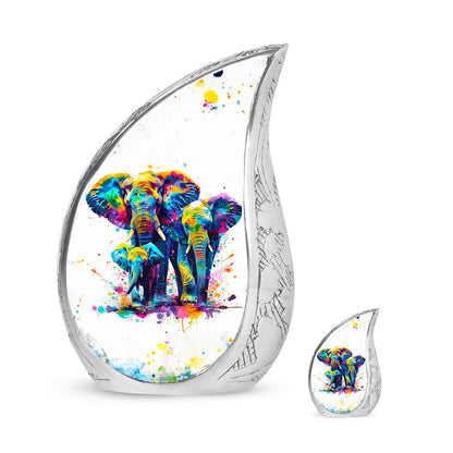 Personalized Elephant Keepsake Urn for Human Ashes - 10-inch, 200 cu in - Yatskia