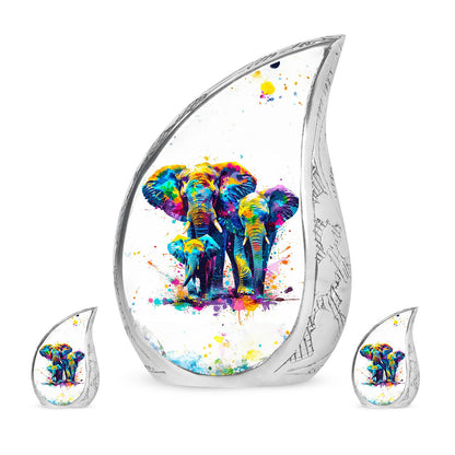 Personalized Elephant Keepsake Urn for Human Ashes - 10-inch, 200 cu in - Yatskia