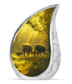 Elephant Family Cremation Urns For Human Ashes - Mini Urn Set For Ashes