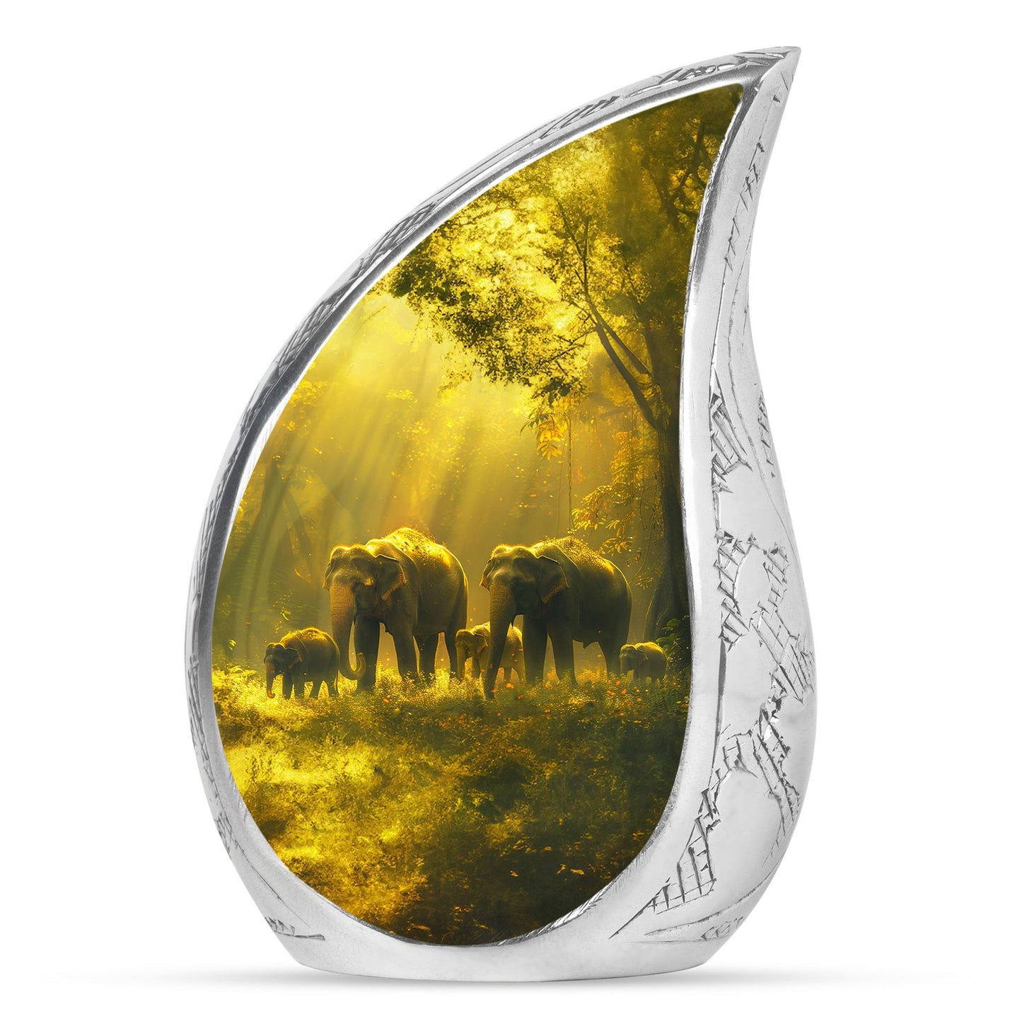 Personalized Elephant Cremation Urn for Human Ashes - 10-inch, 200 cu in - Yatskia