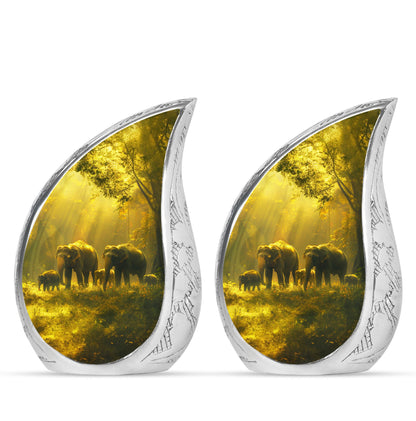 Personalized Elephant Cremation Urn for Human Ashes - 10-inch, 200 cu in - Yatskia