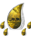 Elephant Family Cremation Urns For Human Ashes - Mini Urn Set For Ashes