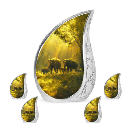 Personalized Elephant Cremation Urn for Human Ashes - 10-inch, 200 cu in - Yatskia