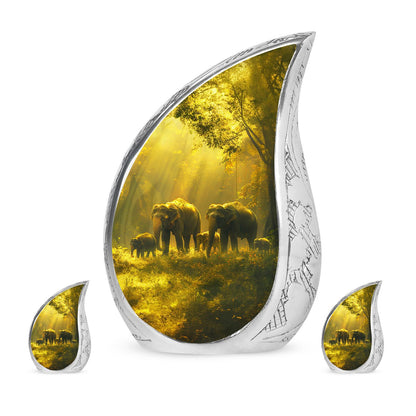 Personalized Elephant Cremation Urn for Human Ashes - 10-inch, 200 cu in - Yatskia