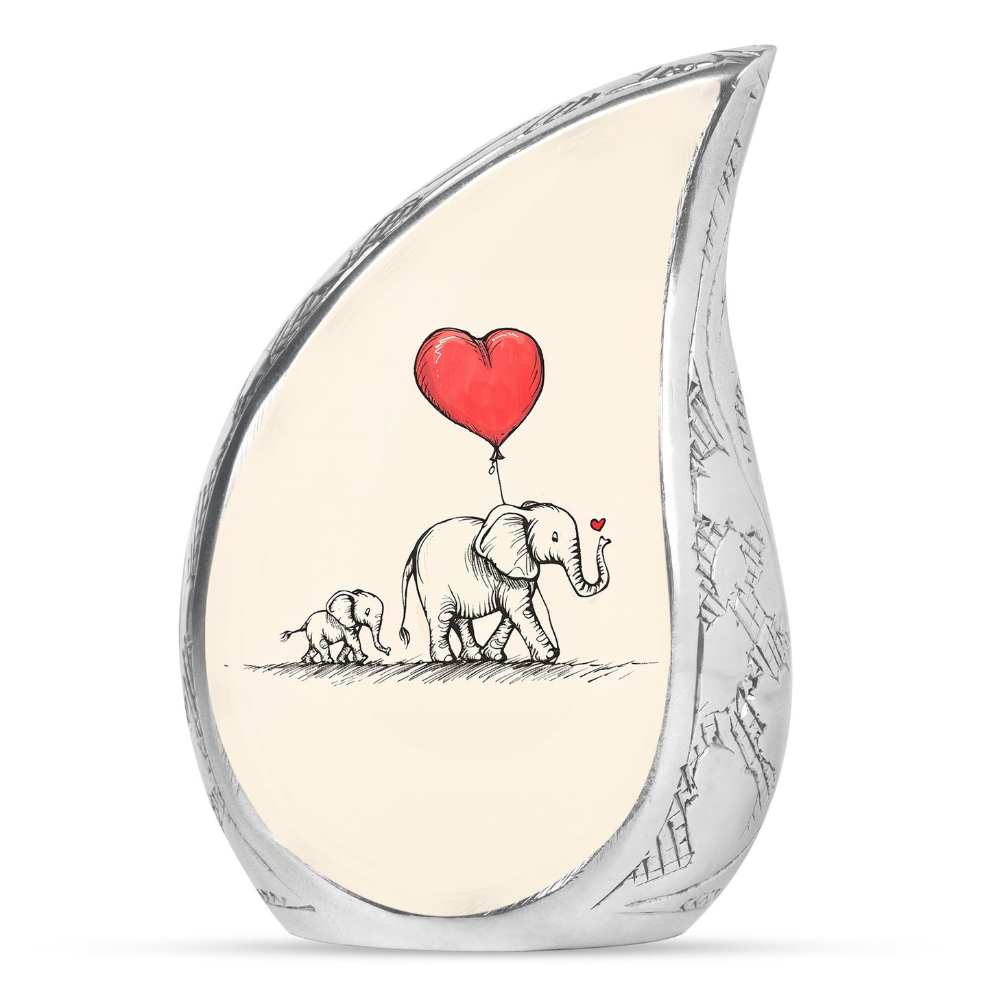 Personalized Elephant Keepsake Urn for Human Ashes - 10-inch, 200 cu in - Yatskia