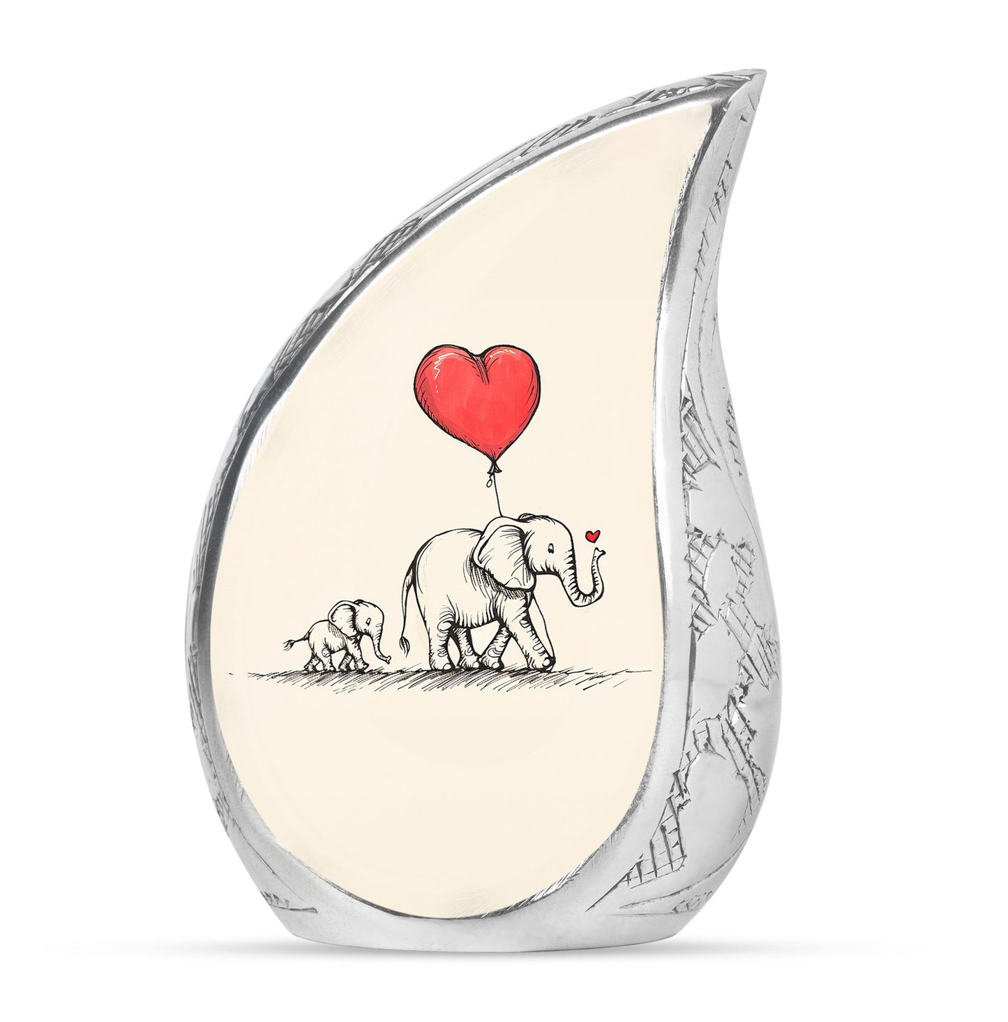 Personalized Elephant Keepsake Urn for Human Ashes - 10-inch, 200 cu in - Yatskia