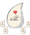 Elephant Family Cremation Urns For Human Ashes - Keepsake Urn Set