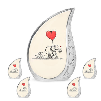 Personalized Elephant Keepsake Urn for Human Ashes - 10-inch, 200 cu in - Yatskia