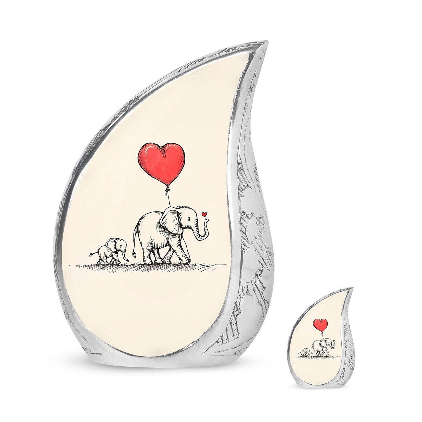 Personalized Elephant Keepsake Urn for Human Ashes - 10-inch, 200 cu in - Yatskia