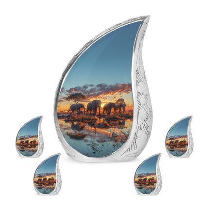 Personalized Elephant Cremation Urn for Human Ashes - 10-inch, 200 cu in - Yatskia