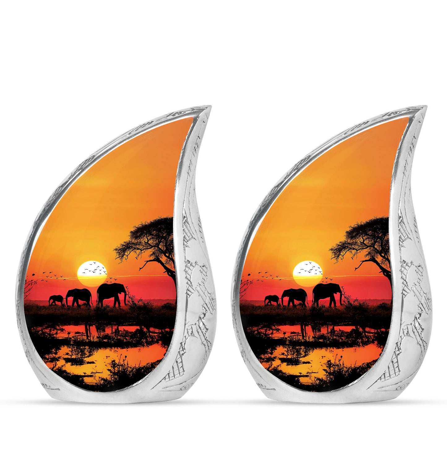 Personalized Elephant Keepsake Urn for Human Ashes - 10-inch, 200 cu in - Yatskia