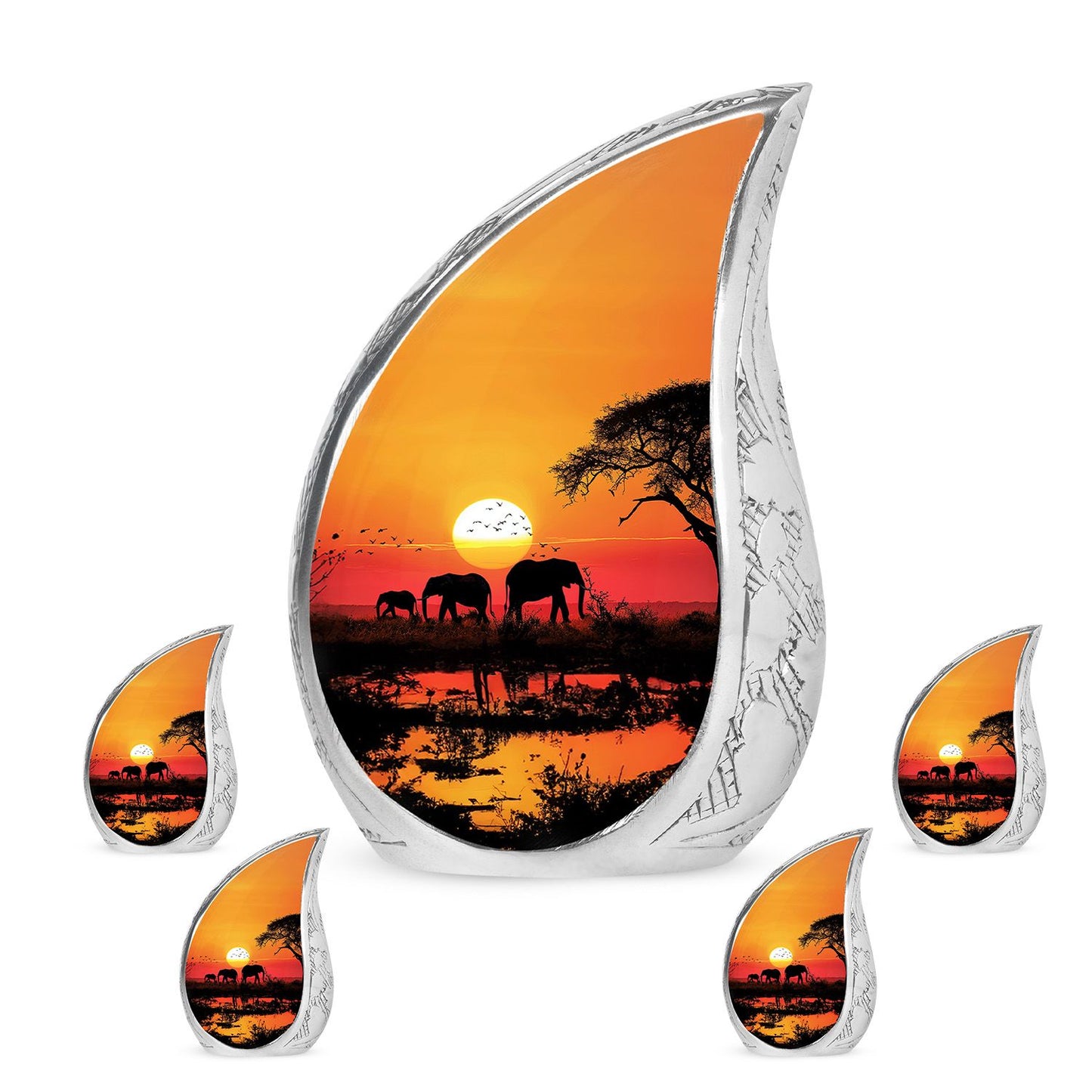 Personalized Elephant Keepsake Urn for Human Ashes - 10-inch, 200 cu in - Yatskia