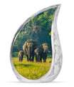 Elephant Family A Small Urn For Ashes Funeral, Ashes Cremation Urn