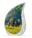 Elephant Family A Small Urn For Ashes Funeral, Ashes Cremation Urn