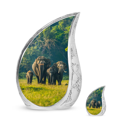 Personalized Elephant Memorial Urn for Human Ashes - 10-inch, 200 cu in - Yatskia