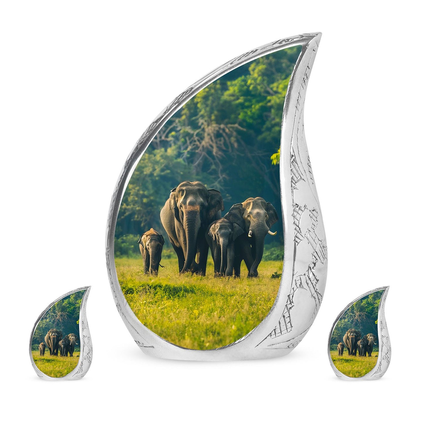 Personalized Elephant Memorial Urn for Human Ashes - 10-inch, 200 cu in - Yatskia