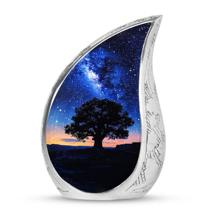 Personalized Galaxy Cremation Urn for Human Ashes - 10-inch, 200 cu in - Yatskia