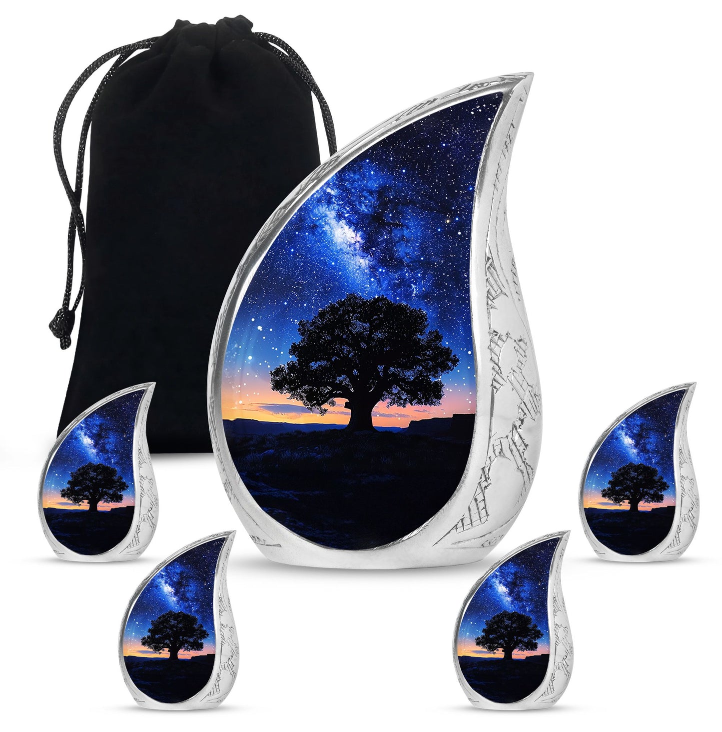 Personalized Galaxy Cremation Urn for Human Ashes - 10-inch, 200 cu in - Yatskia