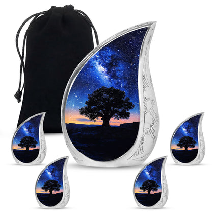 Personalized Galaxy Cremation Urn for Human Ashes - 10-inch, 200 cu in - Yatskia