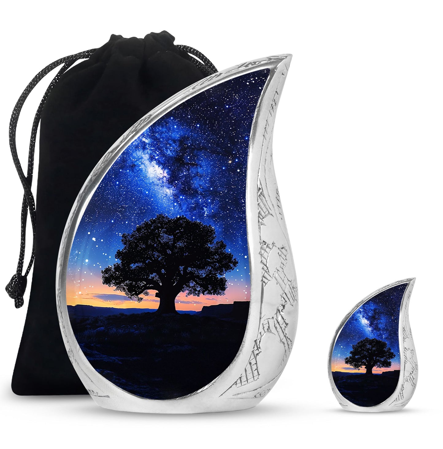 Personalized Galaxy Cremation Urn for Human Ashes - 10-inch, 200 cu in - Yatskia