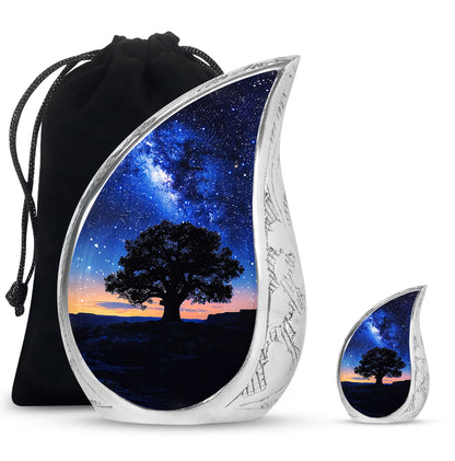 Personalized Galaxy Cremation Urn for Human Ashes - 10-inch, 200 cu in - Yatskia