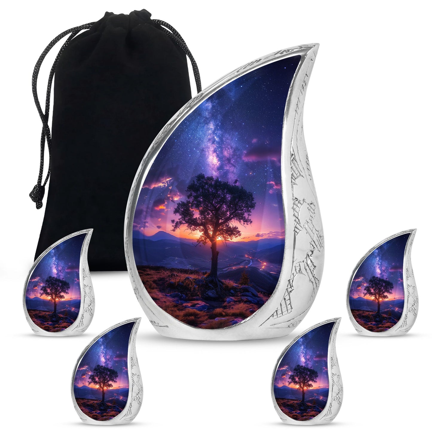 Personalized Galaxy Cremation Urn for Women - 10-inch, 200 cu in - Yatskia