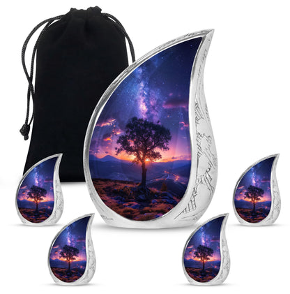 Personalized Galaxy Cremation Urn for Women - 10-inch, 200 cu in - Yatskia