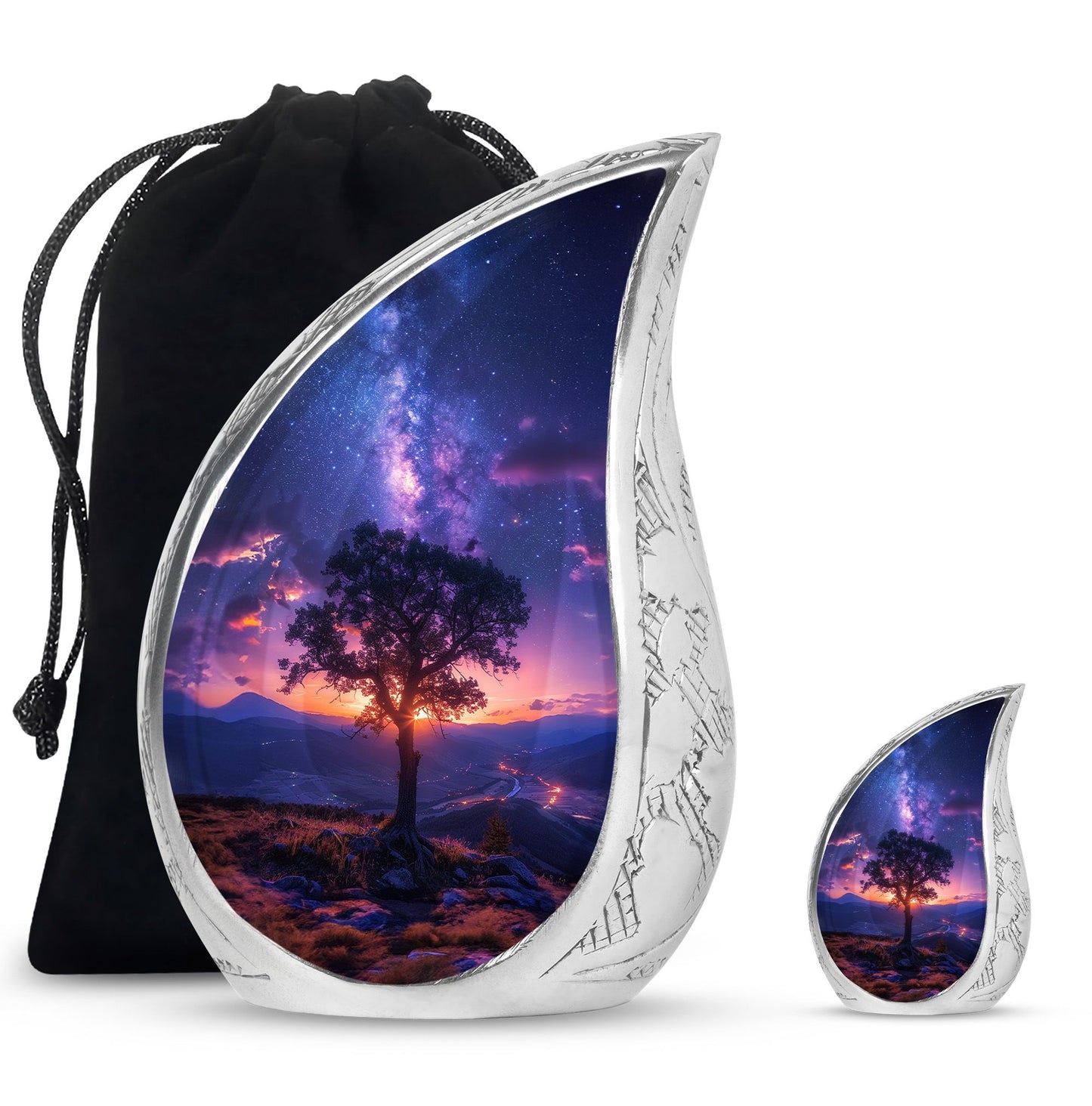 Personalized Galaxy Cremation Urn for Women - 10-inch, 200 cu in - Yatskia