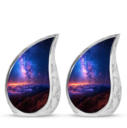 Personalized Galaxy Cremation Urn for Human Ashes - 10-inch, 200 cu in - Yatskia