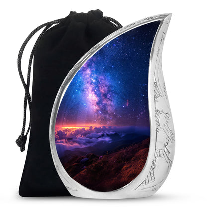 Personalized Galaxy Cremation Urn for Human Ashes - 10-inch, 200 cu in - Yatskia