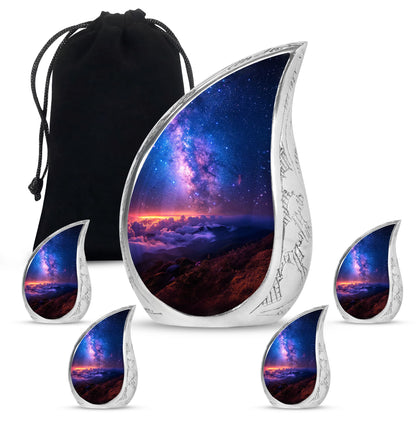 Personalized Galaxy Cremation Urn for Human Ashes - 10-inch, 200 cu in - Yatskia