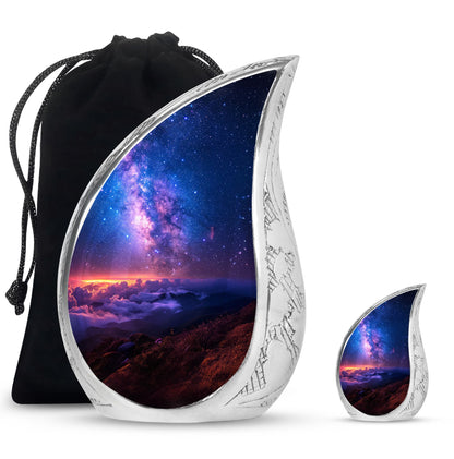 Personalized Galaxy Cremation Urn for Human Ashes - 10-inch, 200 cu in - Yatskia